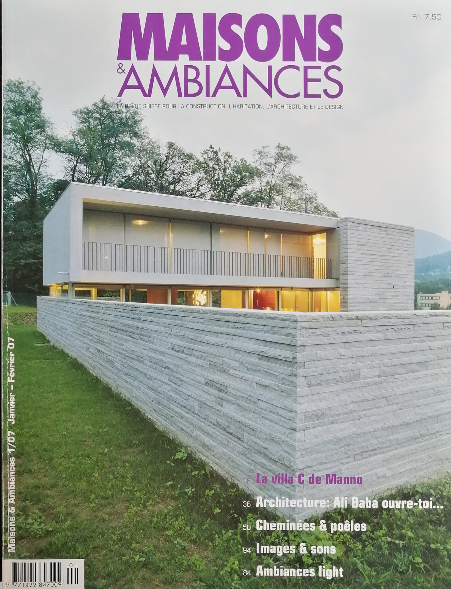 Rivista Maisons & Ambiances, Pubblicazioni di progetti su riviste internazionali